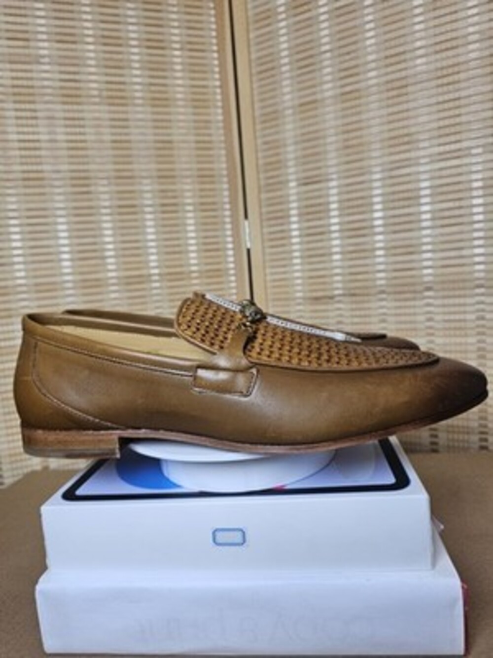 Kurt Geiger London Ali Woven Bit Loafers Men's Brown Leather US 13 EU 47 New